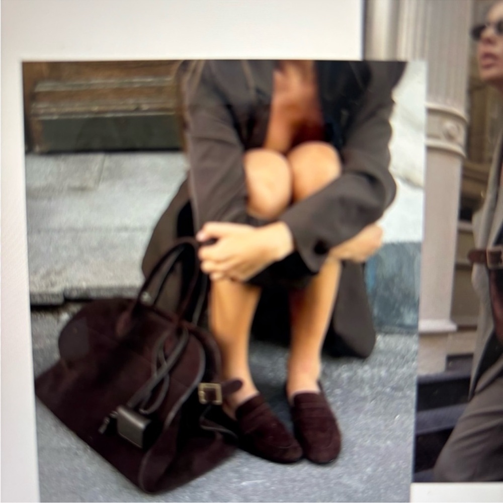 modavo rich brown vegan suede satchel - Picture 3 of 7